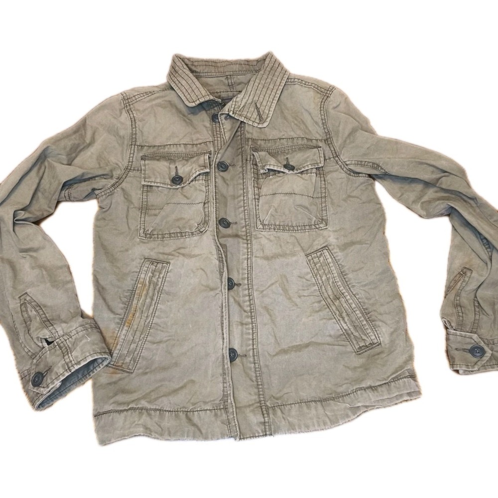 Abercrombie & Fitch Men's Military Field Jacket in Light Olive  *please read**